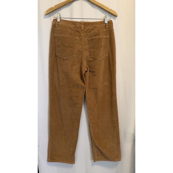 Talbots Petites | Women’s Faux Suede Straight Leg Pants Tan High Rise - Picture 3 of 6